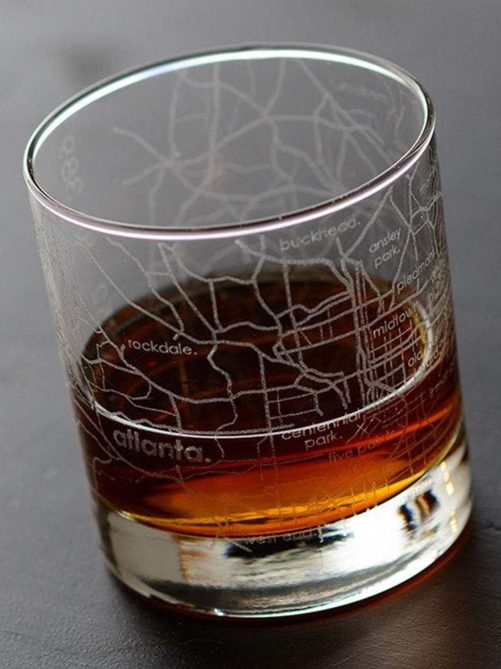 Well Told Atlanta Map Rocks Glasses Set of 2 NIB Whiskey Tumblers